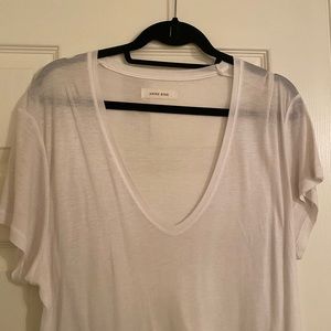Anine Bing 100% Silk Deep V T-Shirt Sz M
